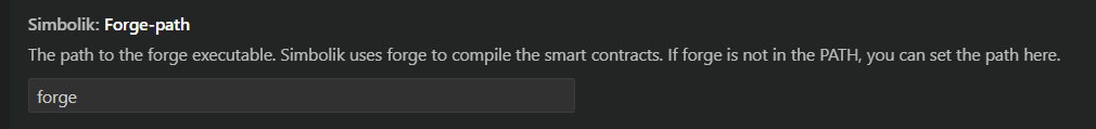 Path to forge binary in settings